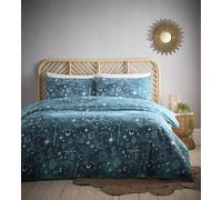 Charlotte Thomas Juego de Funda de edredón Verde Celestial, Sol, Luna y Estrellas, Forro de Cama Verde Oscuro con Funda de Almohada Individual