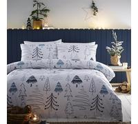 Charlotte Thomas Scandi Trees - Juego de Funda de edredón para Cama Doble, diseño de árboles navideños