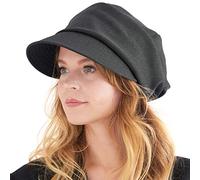 CHARM Boina Newsboy de Inverno Mujer - Algodón Orgánico Forro Sombrero Hombre Casquillo Gorra Gris