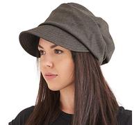 CHARM Boina Newsboy de Inverno Mujer - Algodón Orgánico Forro Sombrero Hombre Casquillo Gorra Marrón