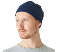 CHARM Casualbox | Hombres Damas 100% Orgánico Algodón Gorros Beanie Sombrero Suave Apretado Encajar Quimio Gorra Medicinal Ponerse Unisex Marina