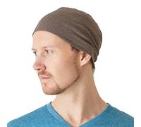 CHARM Casualbox | Hombres Damas 100% Orgánico Algodón Gorros Beanie Sombrero Suave Apretado Encajar Quimio Gorra Medicinal Ponerse Unisex Marrón