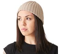 CHARM Casualbox | Hombres Fisherman Gorros Beanie 100% Algodón Damas Tejido Gorros Beanie Gorra Clásico Diseño Sencillo Acanalado Flojo Sombrero Beige