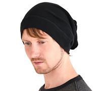 CHARM Casualbox Orgánico Algodón Flojo Gorros Beanie Desgarbado Holgado Sombrero para Hombre & Mujeres Hipster Moda Tocados Negro