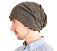CHARM Casualbox Orgánico Algodón Flojo Gorros Beanie Desgarbado Holgado Sombrero para Hombre & Mujeres Hipster Moda Tocados Marrón
