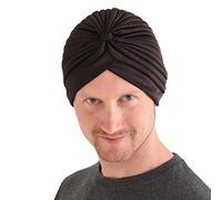 CHARM Casualbox Twist Plisado Cabeza Envolver Turbante Gorra Adivino Sombrero Retro Vintage Marrón Oscuro