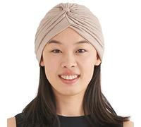 CHARM Casualbox Twist Turbante de Moda Plisado Cabeza Gorra Adivino Sombrero Retro Vintage Beige