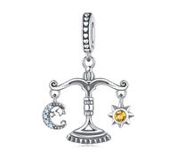 Charm colgante borla luna, sol y equilibrio, accesorio de pulsera de plata de ley 925, compatible con collar de pulsera Pandora