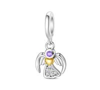 Charm colgante de ángel, accesorio de pulsera de plata de ley 925, collar de pulsera Pandora compatible con, regalo para mujeres