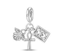 Charm colgante de ángel, accesorio de pulsera de plata de ley 925, collar de pulsera Pandora compatible con, regalo para mujeres