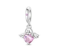 Charm colgante de ángel en forma de corazón, accesorio de pulsera con abalorio de plata esterlina 925, collar de pulsera Pandora compatible con, regalo para mujeres