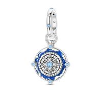 Charm colgante de brújula de globo, Charm para pulsera, compatible con Pandora Bracelet Neckalce