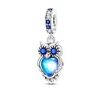 Charm colgante de búho de piedra lunar, Charm para pulsera, compatible con con Pandora Bracelet Neckalce