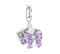 Charm colgante de caja de regalo estrella, Charm para pulsera, collar de pulsera Pandora compatible con