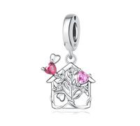 Charm colgante de casa de amor y árbol de la vida, accesorio de pulsera de plata esterlina 925, compatible con con Pandora Bracelet Neckalce, regalo para mujeres