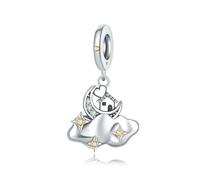 Charm colgante de casa en la nube, accesorio de pulsera de plata esterlina 925, compatible con Collar de pulsera Pandora