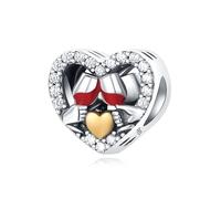 Charm colgante de copa de amor, accesorio de pulsera de plata de ley 925, compatible con con Pandora Bracelet Neckalce