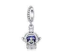Charm colgante de corona de zafiro, accesorio de pulsera de plata de ley 925, compatible con Collar de pulsera Pandora