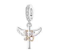 Charm colgante de cruz, accesorio de pulsera con dijes de plata esterlina 925, compatible con con Pandora Bracelet Neckalce
