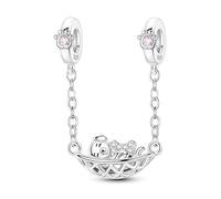 Charm colgante de doble anillo para hamaca de cachorro, Charm para pulsera, compatible con Pandora Bracelet Neckalce