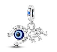 Charm colgante de elefante y herradura, Charm para pulsera, compatible con Pandora Bracelet Neckalce