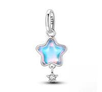 Charm colgante de estrella de Aurora de ensueño, accesorio de pulsera con dijes de plata esterlina 925, compatible con con collar de pulsera Pandora, regalo para mujeres