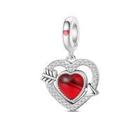 Charm colgante de flecha perforadora de corazón de Cupido, Charm para pulsera, compatible con Pandora Bracelet Neckalce