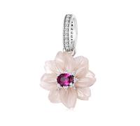 Charm colgante de flor eterna, accesorio de pulsera de plata de ley 925, compatible con Collar de pulsera Pandora