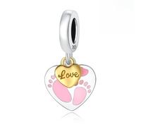 Charm colgante de huella, accesorio de pulsera de plata de ley 925, compatible con con Pandora Bracelet Neckalce