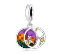 Charm colgante de luciérnaga de jardín, accesorio de pulsera de plata de ley 925, compatible con Collar de pulsera Pandora