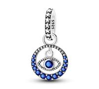 Charm colgante de luna y ojo, accesorio de pulsera de plata de ley 925, compatible con con Pandora Bracelet Neckalce