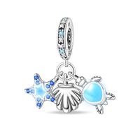 Charm colgante de océano, accesorio de pulsera de plata de ley 925, collar de pulsera Pandora compatible con, regalo para mujeres