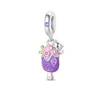 Charm colgante de paleta de hielo de gato, Charm para pulsera, collar de pulsera Pandora compatible con