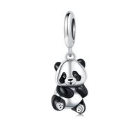 Charm colgante de panda pequeño, accesorio de pulsera de plata de ley 925, collar de pulsera Pandora compatible con, regalo para mujeres