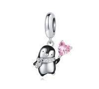 Charm colgante de pingüino pequeño, accesorio de pulsera con dijes de plata de ley 925, collar de pulsera Pandora compatible con, regalo para mujeres