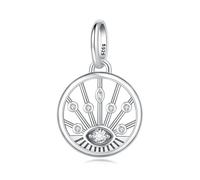 Charm colgante de sol de ojo hueco, accesorio de pulsera de plata de ley 925, compatible con Collar de pulsera Pandora