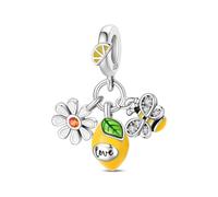 Charm colgante de verano de limón, Charm para pulsera, collar de pulsera Pandora compatible con