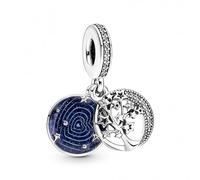 Pandora pendientes largos circulo & cuadrado brillantes