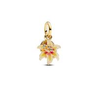 PANDORA Disney Rapunzel 764020C01 - Abalorio de plata de ley con chapado en oro de 14 quilates, circonita, compatible con Moments, diseño de flor mágica