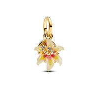 PANDORA Disney Rapunzel 764020C01 - Abalorio de plata de ley con chapado en oro de 14 quilates, circonita, compatible con Moments, diseño de flor mágica