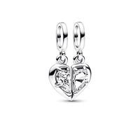 Pandora Colgante divisible Moments con diseño de corazón plata de ley circonita cúbica transparente