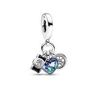 Pandora Colgante 792703C01 Triple en plata con circonita cúbica y esmalte negro, azul y verde