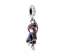 PANDORA Marvel Spider-Man Miles Morales 793842C01 - Colgante de plata de ley compatible con Me and Moments 7,1 x 21,5 x 10 mm