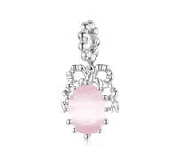 Charm con colgante de lazo, abalorios de plata esterlina 925 para pulsera, collar de pulsera Pandora compatible con