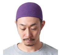 CHARM Cráneo Gorra Islam Gorros Beanie Sombrero Kufi Mano Hecho Hombres Púrpura L
