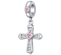 Charm cruz, Charms Cruz circonio plata esterlina 925, Abalorios Pandora para Pulseras Europeas, Regalos para señoras, niñas y hermanas