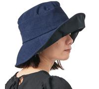 CHARM Damas Sombrero para El Sol Sombrero Verano Playa Japonés Diseño Ancho ala UV Protección Azul Marino