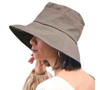 CHARM Damas Sombrero para El Sol Sombrero Verano Playa Japonés Diseño Ancho ala UV Protección Marrón Claro