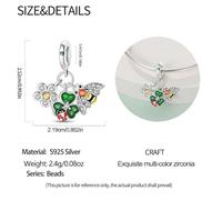 Charm de abeja y flor, Charm para pulsera, collar de pulsera Pandora compatible con