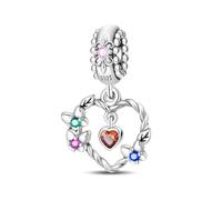 Charm de adorno de gota de amor en forma de corazón, accesorio de pulsera con abalorio plateado, collar de pulsera Pandora compatible con, regalo para mujeres